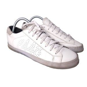 P448 John Sneakers White Leather Perforated EU 40 Women's Size 8.5 9